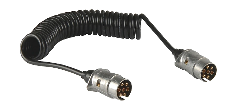 7-polig 12V DIN/ISO 1724 N-Typ Spiralkabel