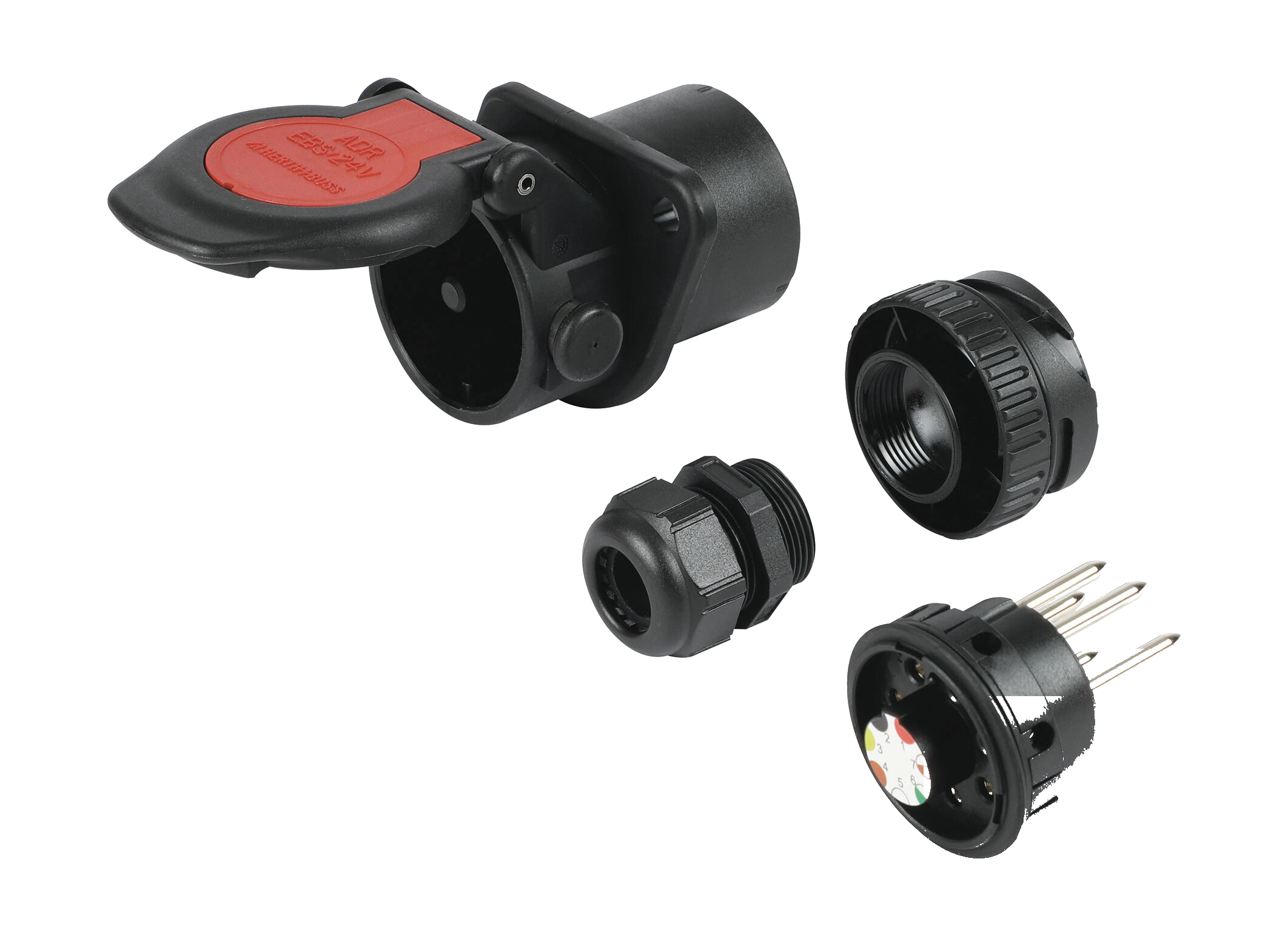 7-pole 24V DIN/ISO 7638-1 socket