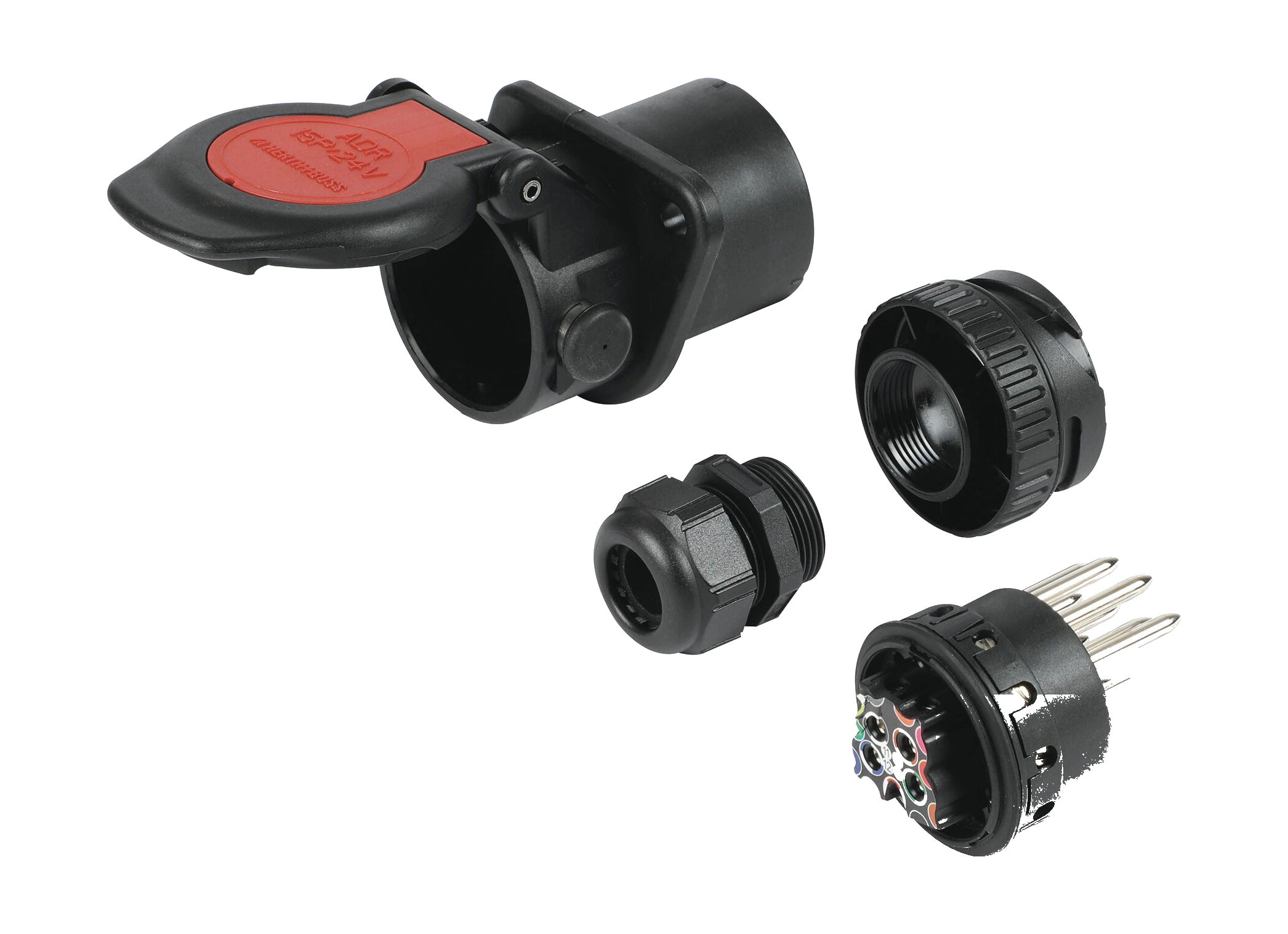 15-pole 24V DIN/ISO 12098 socket