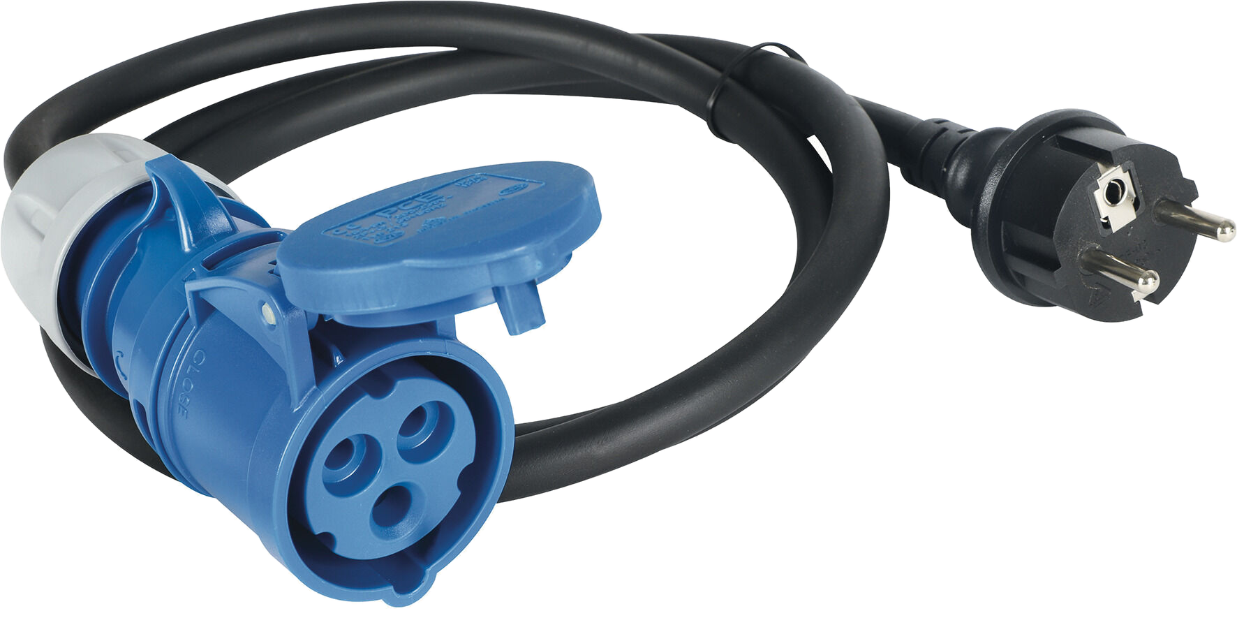 3-pole 230V DIN/ISO and 60309 adapter, stekkerdoos