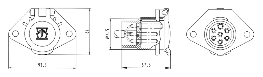 7P/24V Socket (ISO 1185 - Type N)