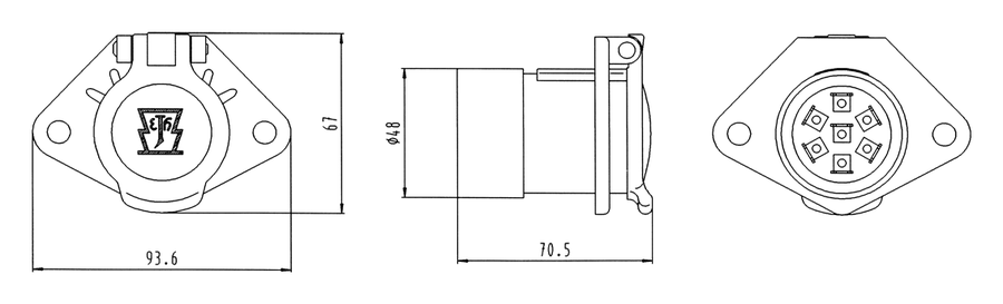 7P/24V Socket (ISO 1185 - Type N)