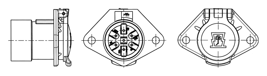 7P/24V Socket (ISO 1185 - Type N)