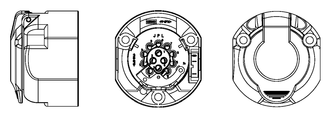 Matching socket: 13P/12V Economy Socket (ISO 11446)