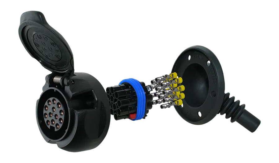 13P/12V 100% waterproof «JAEGER Expert» Socket (ISO 11446)