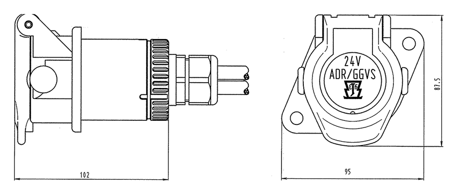 15P/24V Socket (ISO 12098 ADR)