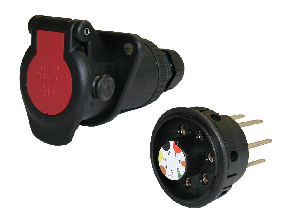 7P/24V Socket (ISO 7638-1 ABS, EBS, ADR)