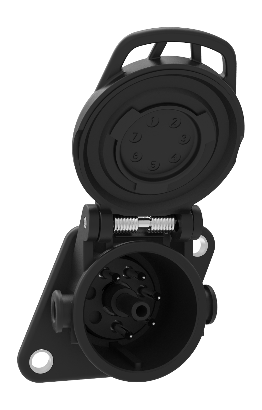 Matching socket: 5P/24V «JAEGER Basic» Socket (ISO 7638-1 ABS, ADR)