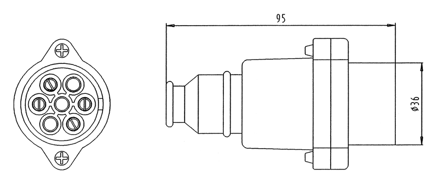 7P/12V Plug (ISO 1724 - Type N)