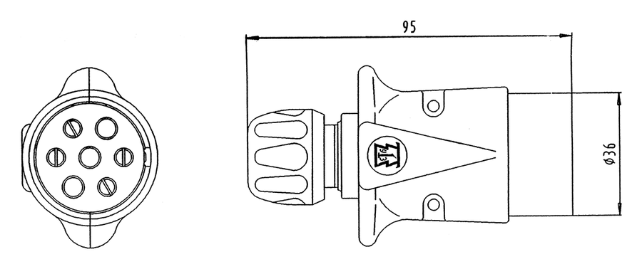 7P/12V Plug (ISO 1724 - Type N)