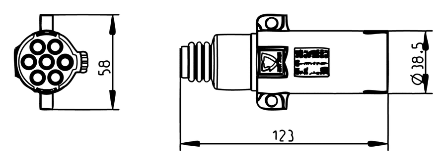 7P/24V Plug (ISO 1185 - Type N)