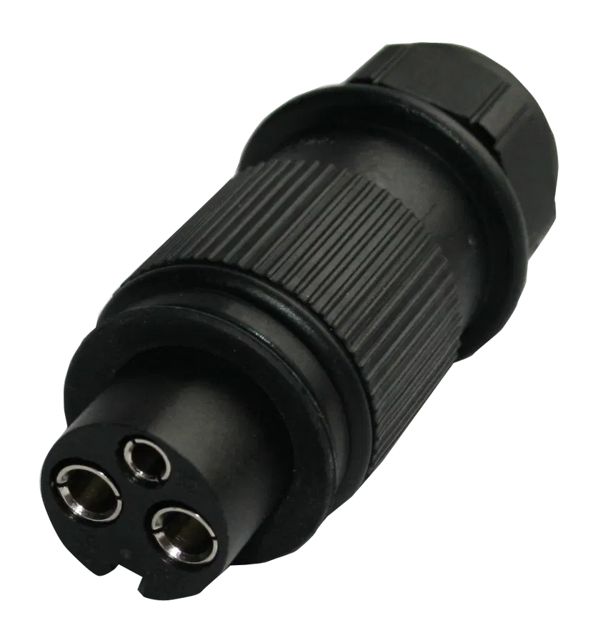 Matching plug: 3P/6-24V plug with socket contacts (DIN 9680 - similar). - with socket contacts instead of pin contacts
