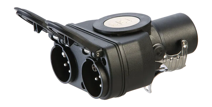 Adaptateur correspondant: Adaptateur court - avec 15P/24V fiche (ISO 12098) et 2x 7P/24V prise (ISO 1185 + ISO 3731)