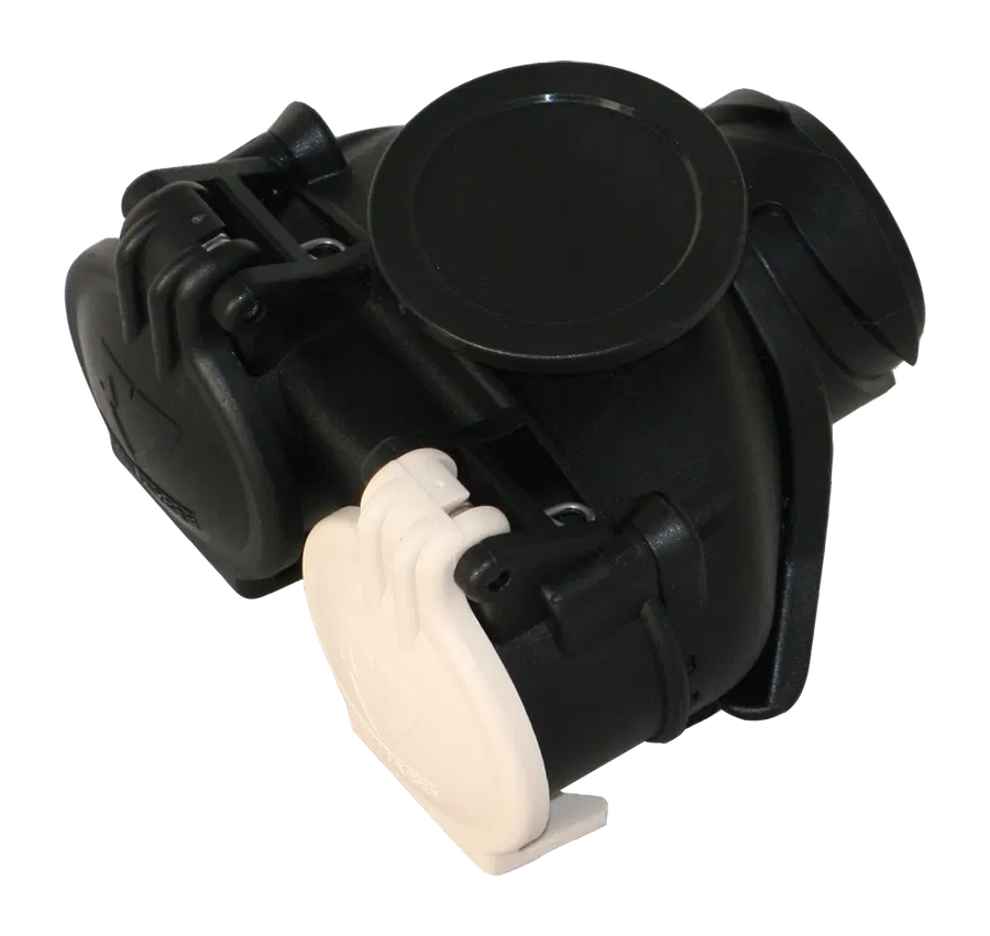 Adaptateur correspondant: "UK" adaptateur court - du véhicule (13P/12V) vers la remorque (2x 7P/12V)
