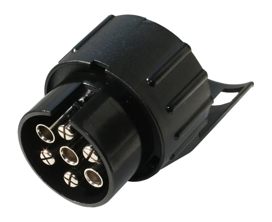 Economy mini short adapter - from vehicle (7P/12V) to trailer (13P/12V), compatible with ISO 1724 / 11446-1