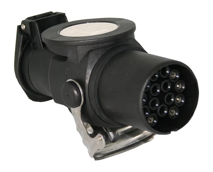 Short adapter - with 15P/24V plug (ISO 12098) and 7P/24V socket (ISO 1185)