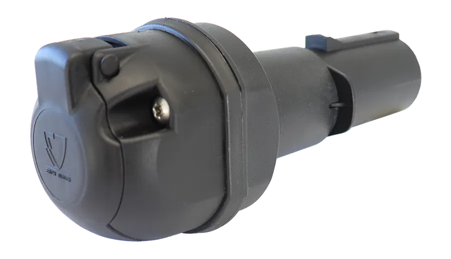 Adapter / Voltage Reducer 24V > 12V - - Connects 7P/24V socket (ISO 1185) on vehicle side with 7P/12V plug (ISO 1724) on trailer side