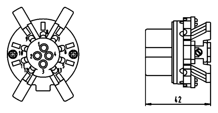 13P/12V contact insert (ISO 11446)