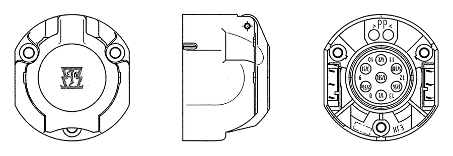 7P/12V socket housing (ISO 1724 - Type N)