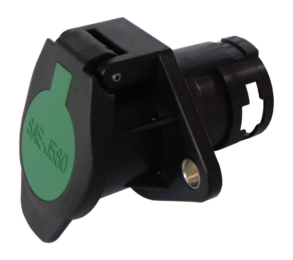 Matching socket: 7P/12V 100% waterproof «WeatherLock™» socket housing (SAE J560 Primary, ABS)