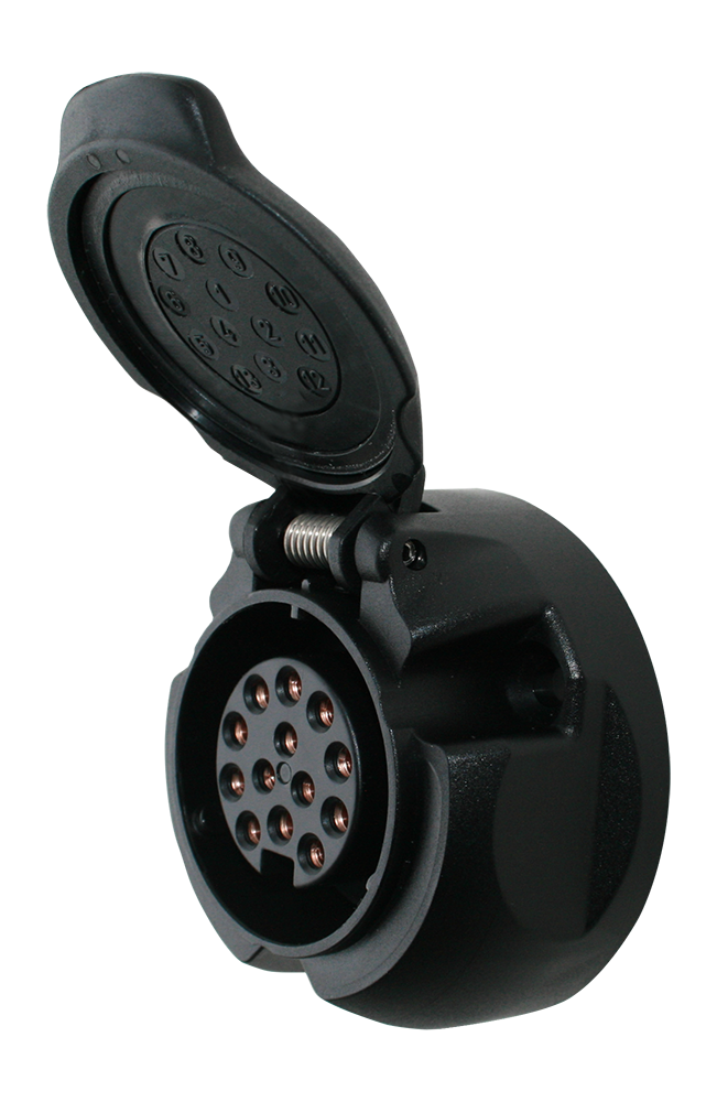 Matching socket: 13P/12V 100% waterproof «JAEGER Expert» Socket (ISO 11446)