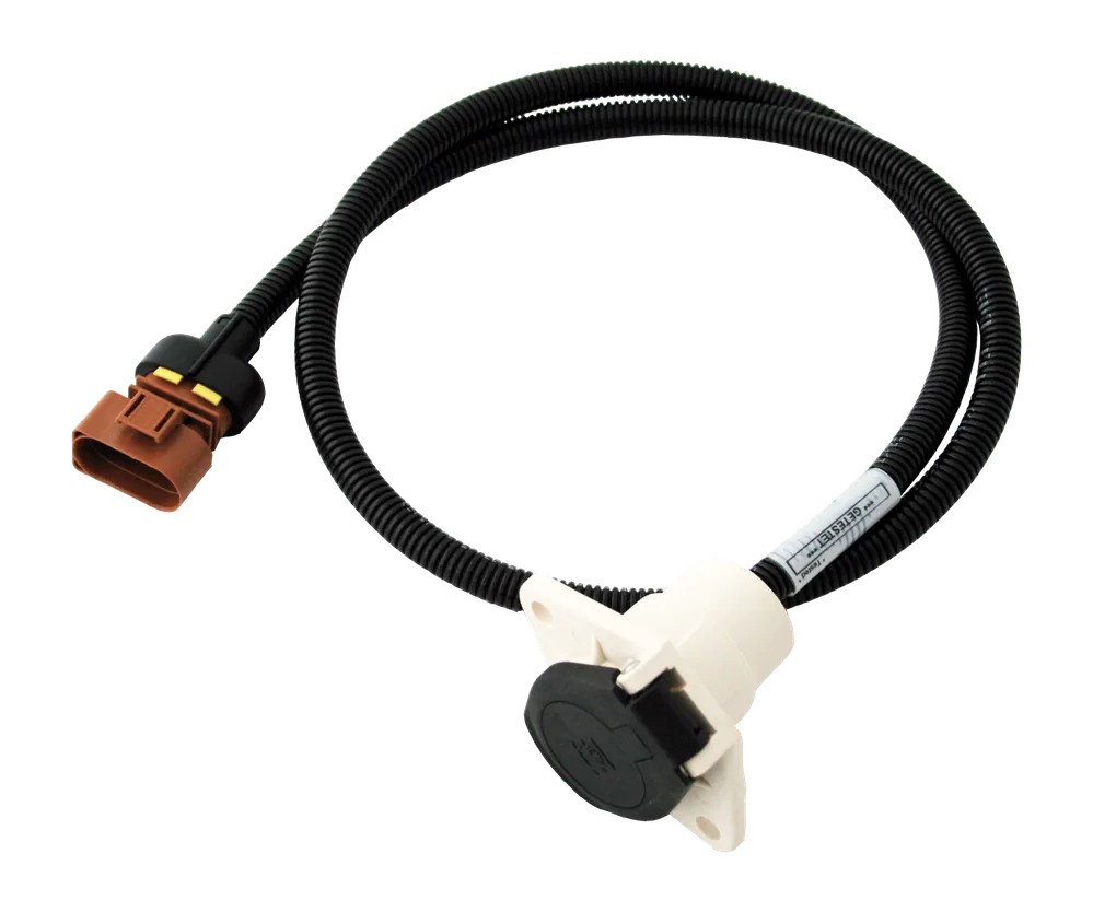 Matching cable: 7P/24V supply cable - with supplementary 7P/24V socket (ISO 3731) and 8P connector
