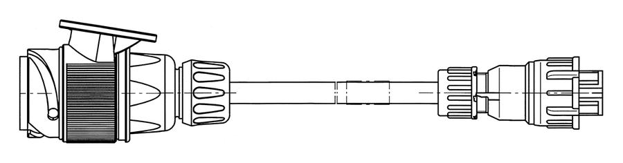 Adapter cable - with 13P/12V plug (ISO 11446) and 8P connector