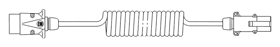 Adapter coil - with 7P/12V plug (ISO 1724) and 7P/24V plug (ISO 1185)