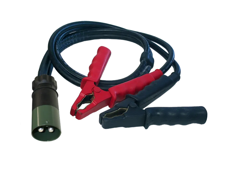 2P/24V Cable (VG 96917) - with 2P/24V plug without screw ring (according to VG 96917) and 2 rubber coated battery terminal grips