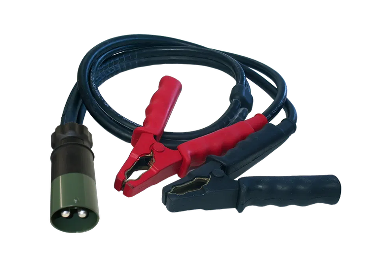 2P/24V Cable (VG 96917) - with 2P/24V plug without screw ring (according to VG 96917) and 2 rubber coated battery terminal grips