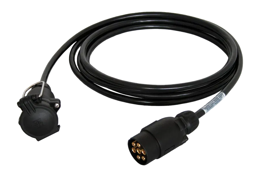 Matching cable: 7P/12V Cable (ISO 1724 - Type N) - with 7P/12V plug (ISO 1724) and 7P/12V coupler (ISO 1724)