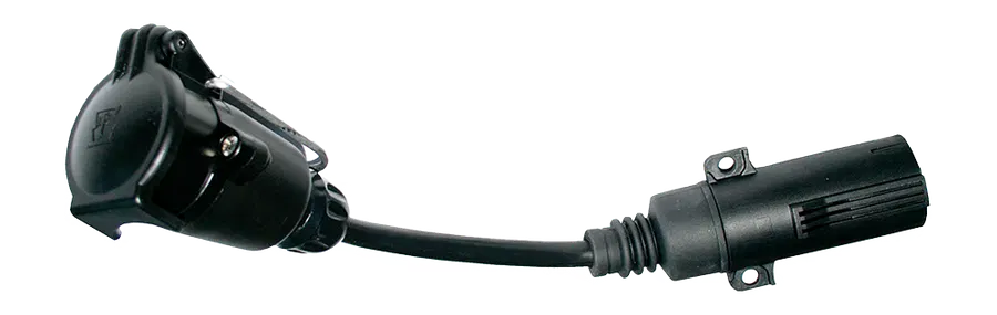 Short adapter cable - with 7P/12V plug (SAE J560) and 7P/12V coupler (ISO 1724)
