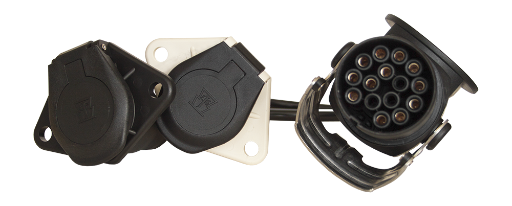 Matching adapter: Adapter cable - with 15P/24V plug (ISO 12098) and 2x 7P/24V composite socket (ISO 1185 + ISO 3731)