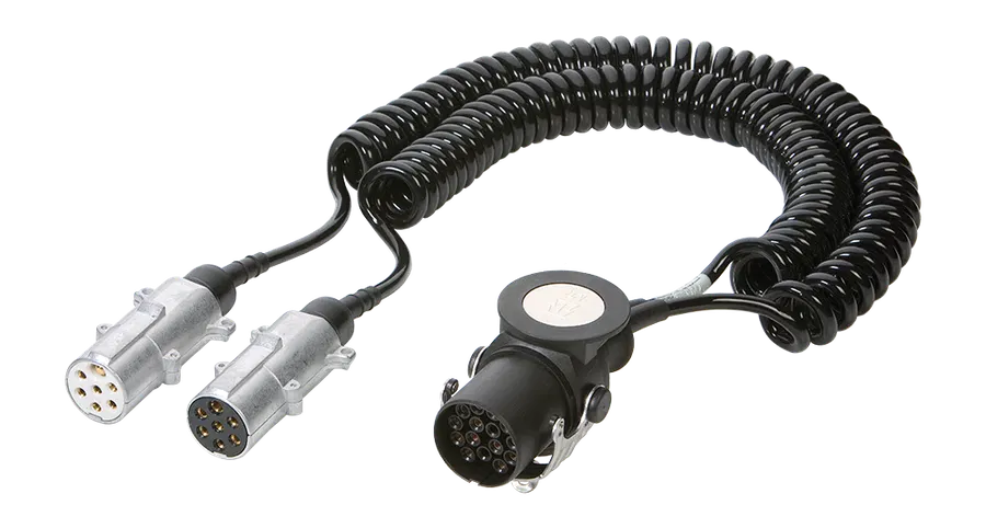 Economy adapter coil - with 15P/24V plug (ISO 12098) and 2x 7P/24V metal plugs (ISO 1185 + ISO 3731)