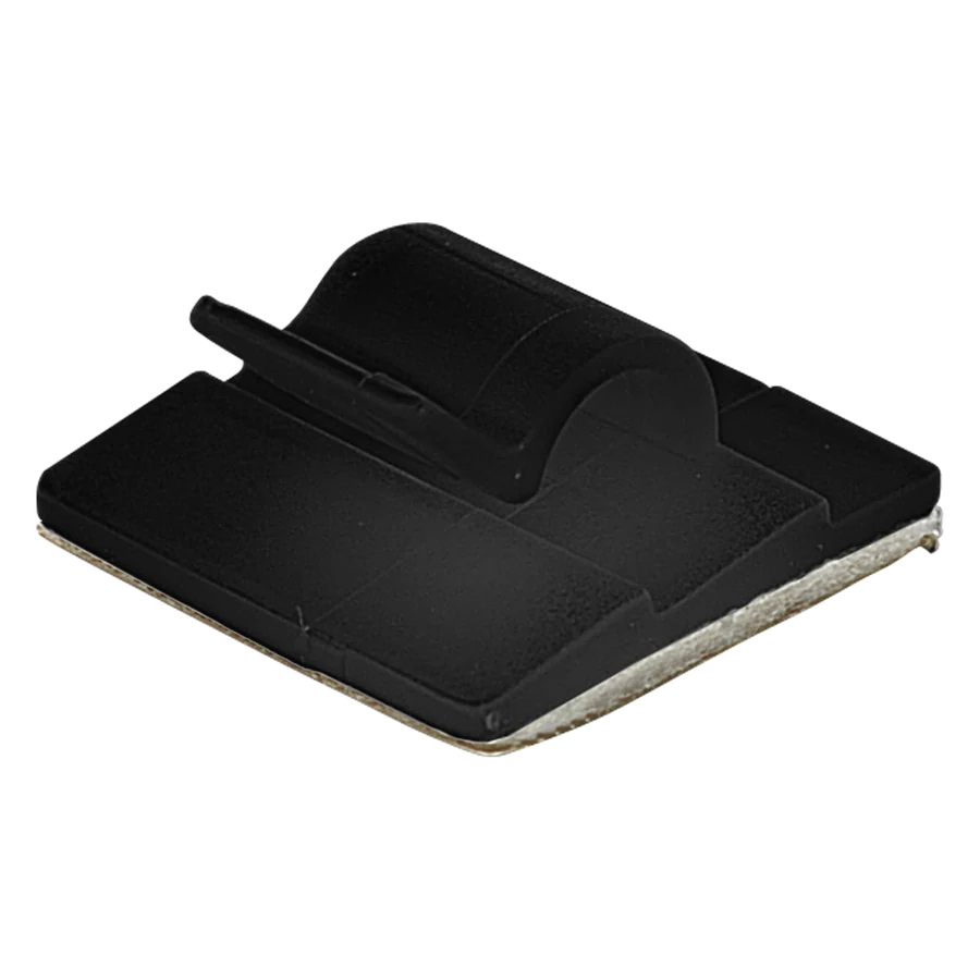Clip adhésif 26 × 26 mm, Ø câble jusqu'à 15 mm, noir