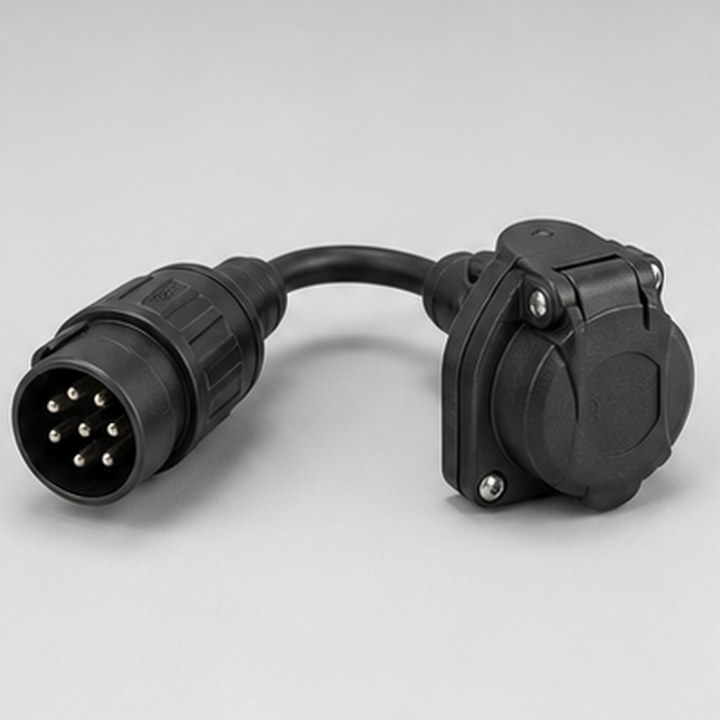 Adapter cable - with 13P/12V plug (ISO 11446) and 7P/12V coupler (ISO 1724)